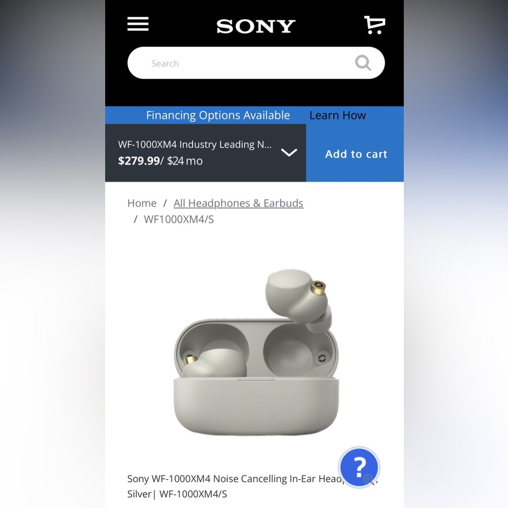 New in Box Sony Noise Canceling Earbuds WF-1000XM4 Silver